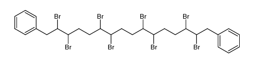 (2,3,6,7,10,11,14,15-octabromohexadecane-1,16-diyl)dibenzene结构式