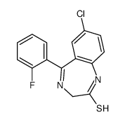 7-氯-5-(2-氟苯基)-2,3-二氢-1H-1,4-苯并二氮卓-2-硫酮结构式