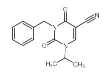 3-苄基-1-异丙基-2,4-二氧代-1,2,3,4-四氢嘧啶-5-甲腈结构式