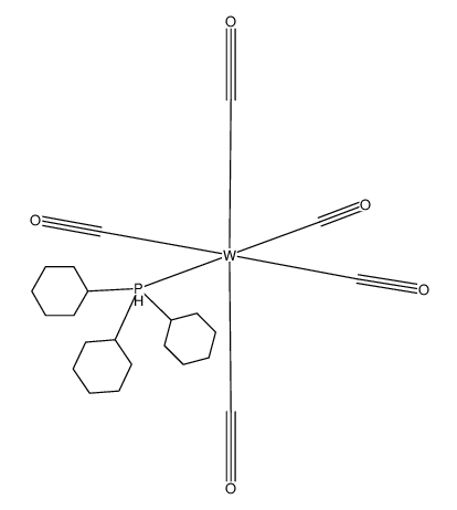 (tricyclohexylphosphine)tungsten(carbonyl)5 Structure