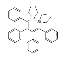 1,1,2,2-tetraethyl-3,4,5,6-tetraphenyl-1-germa-2-silylcyclohexa-3,5-diene结构式