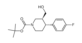 (3S,4R)-1-Boc-3-羟甲基-4-(4-氟苯基)-哌啶结构式