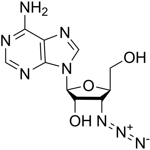 3’-Azido-3’-deoxy-beta-L-adenosine Structure