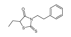 5-ethyl-3-(2-phenylethyl)-2-sulfanylidene-1,3-thiazolidin-4-one结构式