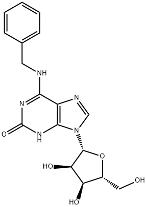 6-Benzylamino-9-β-D-ribofuranosyl-9H-purin-2(1H)-one结构式