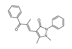 1,5-dimethyl-4-[(E)-2-methyl-3-oxo-3-phenylprop-1-enyl]-2-phenylpyrazol-3-one结构式