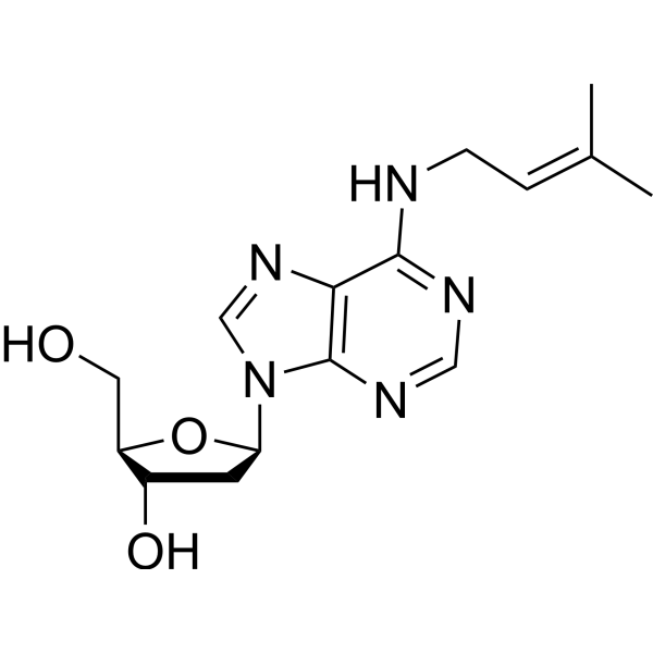 Adenosine,2'-deoxy-N-(3-methyl-2-butenyl)- (9CI)结构式