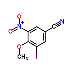3-Iodo-4-methoxy-5-nitrobenzonitrile Structure