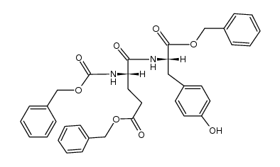 N-(O-benzyl-N-benzyloxycarbonyl-L-α-glutamyl)-L-tyrosine benzyl ester结构式
