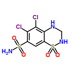 5-Chloro-3, 4-dihydro-2H-1, 2,4-benzothiazide-7-sulfonamide-1,1-dioxide Structure