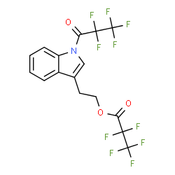 Pentafluoropropanoic acid 2-[1-(2,2,3,3,3-pentafluoro-1-oxopropyl)-1H-indol-3-yl]ethyl ester Structure
