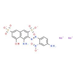 4-Amino-3-[(4-amino-2-nitrophenyl)azo]-5-hydroxy-2,7-naphthalenedisulfonic acid disodium salt Structure