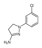 1-(m-chlorophenyl)-3-amino-2-pyrazoline Structure