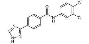 N-(3,4-dichlorophenyl)-4-(2H-tetrazol-5-yl)benzamide结构式