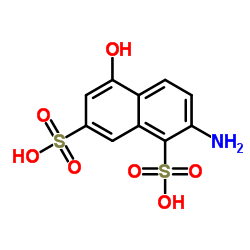 2-Amino-5-hydroxy-1,7-naphthalenedisulfonic acid structure