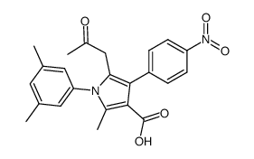 1-(3,5-dimethyl-phenyl)-2-methyl-4-(4-nitro-phenyl)-5-(2-oxo-propyl)-pyrrole-3-carboxylic acid结构式