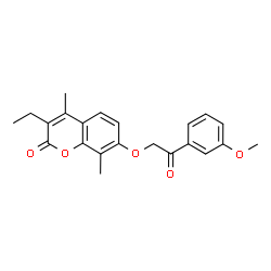 3-ethyl-7-[2-(3-methoxyphenyl)-2-oxoethoxy]-4,8-dimethylchromen-2-one结构式
