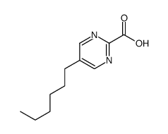 2-Pyrimidinecarboxylic acid, 5-hexyl- (9CI)结构式