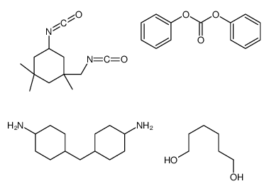 碳酸二苯酯与1,6-己二醇、5-异氰酸基-1-(异氰酸根合甲基)-1,3,3-三甲基环己烷、4,4’亚甲基双(环己胺)的聚合物结构式