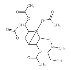b-D-Glucopyranose, 1-thio-,2,3,4,6-tetraacetate 1-[(2-hydroxyethyl)methylarsinite] (9CI) Structure