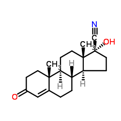 (17alpha)-17-hydroxy-3-oxoandrost-4-ene-17-carbonitrile Structure