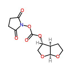 1-({[(3R,3aR,6aS)-Hexahydrofuro[2,3-b]furan-3-yloxy]carbonyl}oxy)-2,5-pyrrolidinedione Structure