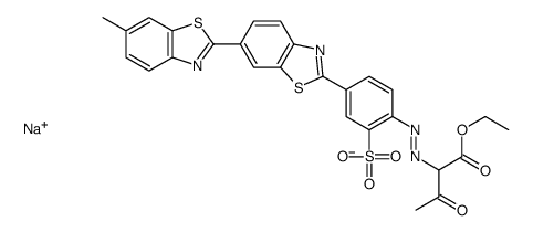 sodium 1-ethyl 2-[[4-(6-methyl-2,6'-bibenzothiazol-2'-yl)-2-sulphonatophenyl]azo]acetoacetate结构式