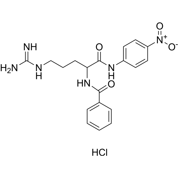 N-α-苯甲酰-DL-精氨酰-4-硝基苯胺盐酸盐结构式