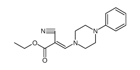 2-Propenoic acid, 2-cyano-3-(4-phenyl-1-piperazinyl)-, ethyl ester Structure