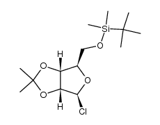 5-O-[(1,1-dimethylethyl)dimethylsilyl]-2,3-O-(1-methylethylidene)-β-D-ribofuranosyl chloride Structure
