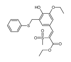 ethyl (Z)-3-[3-ethoxy-4-hydroxy-5-(phenylsulfanylmethyl)phenyl]-2-meth ylsulfonyl-prop-2-enoate结构式