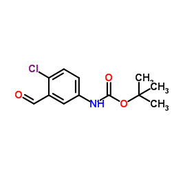 2-Methyl-2-propanyl (4-chloro-3-formylphenyl)carbamate结构式