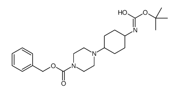 4-(4-((叔丁氧基羰基)氨基)环己基)哌嗪-1-羧酸苄酯结构式