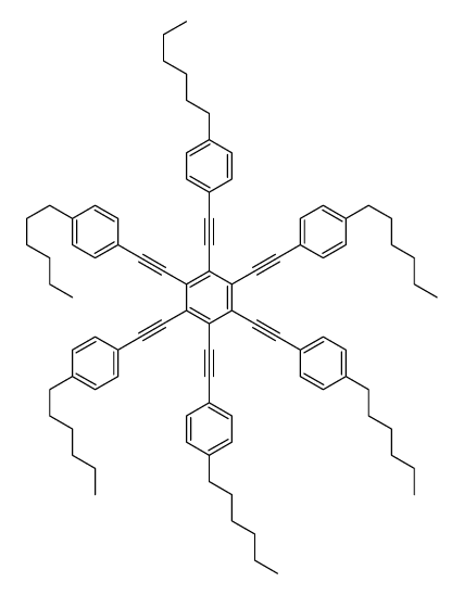1,2,3,4,5,6-hexakis[2-(4-hexylphenyl)ethynyl]benzene Structure
