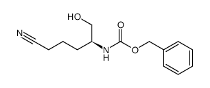 (S)-(-)-2-(N-carbobenzoxy)amino-5-hydroxypentanonitrile结构式
