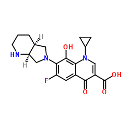 3-Quinolinecarboxylic acid, 1-cyclopropyl-6-fluoro-1,4-dihydro-8-hydroxy-7-[(4aR,7aR)-octahydro-6H-pyrrolo[3,4-b]pyridin-6-yl]-4-oxo-, rel-结构式