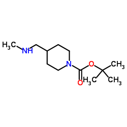 4-[(甲基氨基)甲基]哌啶-1-甲酸叔丁酯结构式