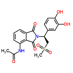 N-{2-[(1S)-1-(3,4-Dihydroxyphenyl)-2-(methylsulfonyl)ethyl]-1,3-dioxo-2,3-dihydro-1H-isoindol-4-yl}acetamide Structure
