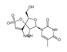 (1-(β-D-ribofuranosyl)thymine)-3'-spiro-5''-(4''-amino-1'',2''-oxathiole 2'',2''-dioxide)结构式