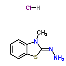 3-甲基-2-苯并噻唑酮腙盐酸盐,水合物结构式