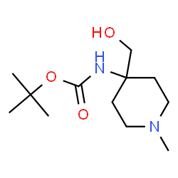 N-[4-(羟甲基)-1-甲基哌啶-4-基]氨基甲酸叔丁酯结构式