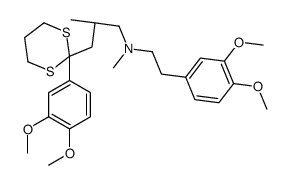 (2S)-3-[2-(3,4-dimethoxyphenyl)-1,3-dithian-2-yl]-N-[2-(3,4-dimethoxyphenyl)ethyl]-N,2-dimethylpropan-1-amine结构式