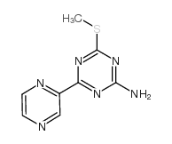 4-甲基硫代-6-吡嗪-2-1,3,5-三嗪-2-胺结构式