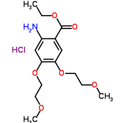 2-Amino-4,5-bis(2-methoxyethoxy)benzoic acid ethyl ester hydrochloride Structure