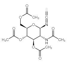 2-乙酰氨基-2-脱氧-3,4,6-O-三乙酰基-BETA-D-吡喃葡萄糖异硫氰酸酯结构式