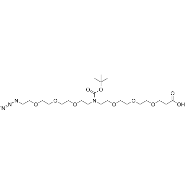 N-(Azido-PEG3)-N-Boc-PEG3-acid Structure