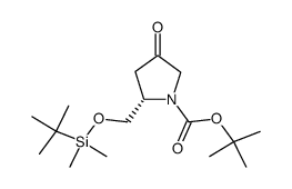 (2S)-2-[[tert-Butyldimethylsilyloxy]Methyl]-4-oxo-1-pyrrolidinecarboxylic Acid tert-Butyl Ester结构式