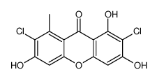 2,7-dichloro-1,3,6-trihydroxy-8-methylxanthen-9-one Structure
