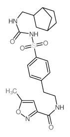 3-Isoxazolecarboxamide,N-[2-[4-[[[[(bicyclo[2.2.1]hept-2-ylmethyl)amino]carbonyl]amino]sulfonyl]phenyl]ethyl]-5-methyl-结构式