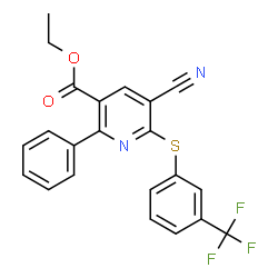 ETHYL 5-CYANO-2-PHENYL-6-([3-(TRIFLUOROMETHYL)PHENYL]SULFANYL)NICOTINATE Structure